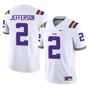 Durable Justin Jefferson #2 Fighting Tigers White Jersey | Men University Football Stitched Fan Gear 64997417