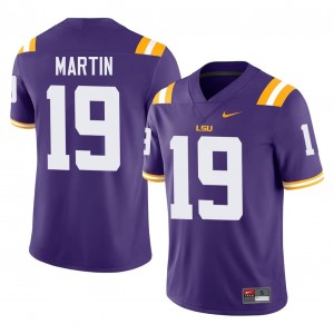Durable Kaden Martin #19 Fighting Tigers Purple Jersey | Men University Football Swen Fan Gear 16850805
