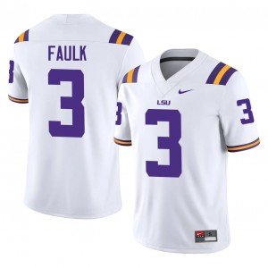 Kevin Faulk #3 Geaux Tigers Jersey | Pro-Grade White College Football Men Stitched 66353981
