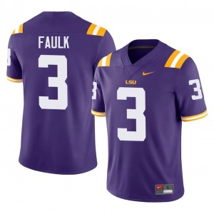 LSU Tigers Kevin Faulk #3 Purple Jersey | Genuine Stitch NCAA Football Men Apparel 97546368