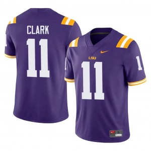 Purple Landen Clark #11 LSU Tigers Jersey | Men High School Football Fresh Swen 63283399