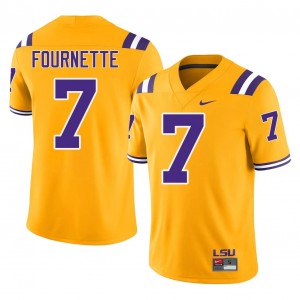 #7 Leonard Fournette LSU Tigers Gold Jersey | Alumni Embroidery Men Player Football Gear 51826679