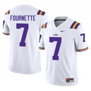 White Leonard Fournette #7 Fighting Tigers Jersey | Men High School Football Fresh Stitched 68009489
