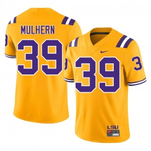 Elite Thread Mack Mulhern #39 Louisiana State Gold Jersey | Men University Football Embroidery Fan Gear 51293604