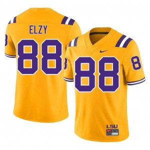 Durable Malik Elzy #88 LSU Tigers Gold Jersey | Men University Football Embroidery Fan Gear 76154467