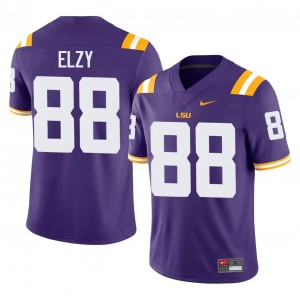 Geaux Tigers Malik Elzy #88 Purple Jersey | Essential Swen NCAA Football Men Apparel 52876290