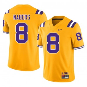 Malik Nabers #8 Geaux Tigers Jersey | Pro-Grade Gold College Football Men Embroidery 32811907