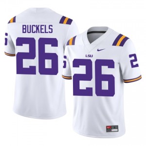 Top-Tier Nolon Buckels #26 Geaux Tigers White Jersey | Men University Football Stitched Fan Gear 82186227