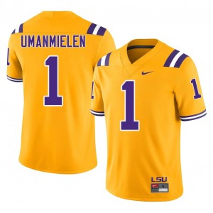 Fighting Tigers Princewill Umanmielen #1 Gold Jersey | Premium Embroidery NCAA Football Men Apparel 72650075