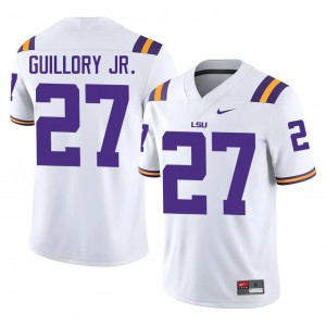 White Raycine Guillory Jr. #27 LSU Tigers Jersey | Men High School Football Fresh Stitched 30553338