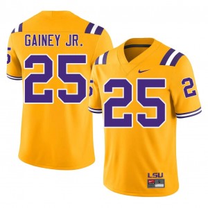Officially Licensed Rod Gainey Jr. #25 LSU Gold Jersey | Men University Football Embroidery Fan Gear 71868793