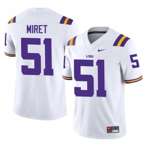 Ryan Miret #51 LSU Jersey | Iconic White College Football Men Stitched 20732180