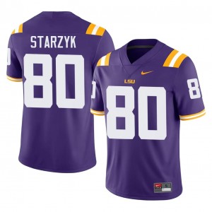 Top-Tier Scott Starzyk #80 Geaux Tigers Purple Jersey | Men University Football Swen Fan Gear 44106111