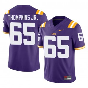 Sean Thompkins Jr. #65 Fighting Tigers Jersey | Exclusive Purple College Football Men Swen 57538246