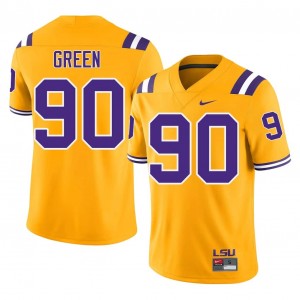 #90 Stephiylan Green Geaux Tigers Gold Jersey | Classic Embroidery Men Player Football Gear 69398683