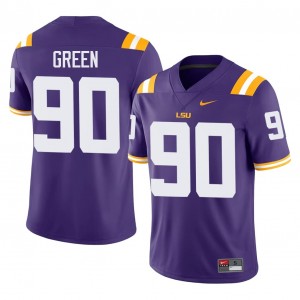 Durable Stephiylan Green #90 Fighting Tigers Purple Jersey | Men University Football Swen Fan Gear 52745694