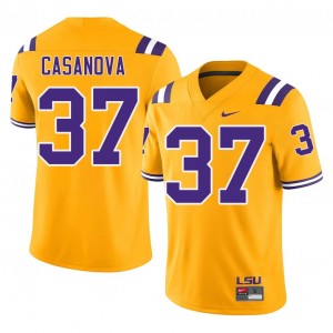 #37 Tommy Casanova Geaux Tigers Gold Jersey | Classic Embroidery Men Player Football Gear 70502614