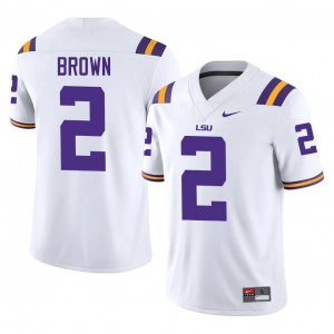 Durable Tre' Brown #2 LSU Tigers White Jersey | Men University Football Stitched Fan Gear 66825232