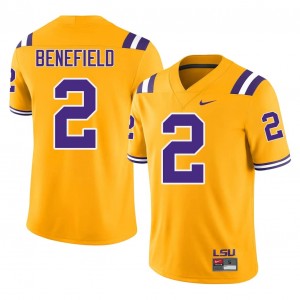 Top-Tier Ty Benefield #2 Geaux Tigers Gold Jersey | Men University Football Embroidery Fan Gear 78437807