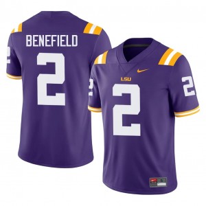 LSU Tigers Ty Benefield #2 Purple Jersey | Premium Swen NCAA Football Men Apparel 17591516