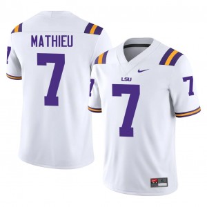 Elite Thread Tyrann Mathieu #7 LSU Tigers White Jersey | Men University Football Stitched Fan Gear 86553185
