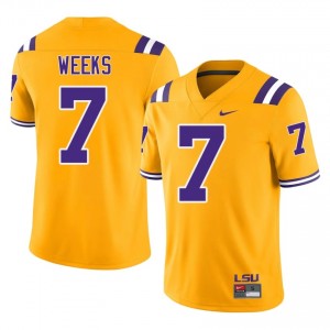 Whit Weeks #7 LSU Tigers Jersey | Gameday Gold College Football Men Embroidery 36159538