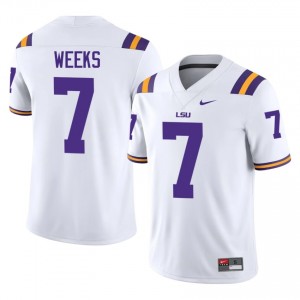 Fighting Tigers Whit Weeks #7 White Jersey | Premium Stitched NCAA Football Men Apparel 79018750