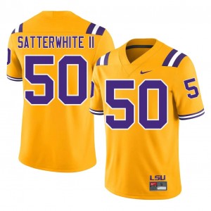 William Satterwhite II #50 LSU Tigers Jersey | Gameday Gold College Football Men Embroidery 22054973