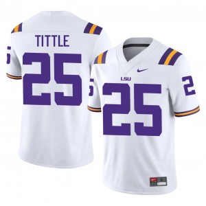 Geaux Tigers Y.A. Tittle #25 White Jersey | Essential Stitched NCAA Football Men Apparel 42003132
