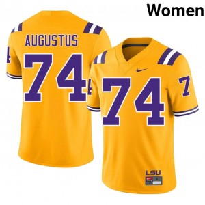 Braden Augustus #74 Fighting Tigers Jersey | Exclusive Gold College Football Women Embroidery 81163026