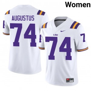 LSU Braden Augustus #74 White Jersey | Pro Cut Stitched NCAA Football Women Apparel 57642185