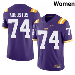#74 Braden Augustus Geaux Tigers Purple Jersey | Classic Swen Women Player Football Gear 68629522