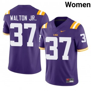 #37 Craig Walton Jr. Louisiana State Purple Jersey | Alumni Stitch Women Player Football Gear 31268300