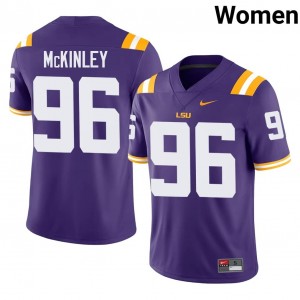 Top-Tier Dominick McKinley #96 Geaux Tigers Purple Jersey | Women University Football Swen Fan Gear 43807655