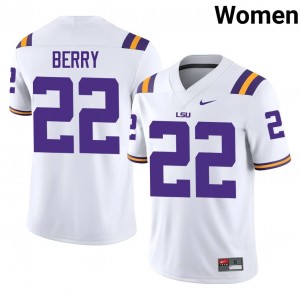 White Harlem Berry #22 Geaux Tigers Jersey | Women High School Football Limited Stitched 23990183