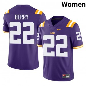 Elite Thread Harlem Berry #22 LSU Tigers Purple Jersey | Women University Football Stitch Fan Gear 68884112