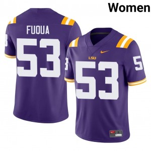 Purple Hayes Fuqua #53 LSU Tigers Jersey | Women High School Football Fresh Swen 81841547