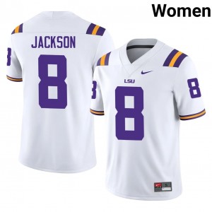 #8 Ja'Keem Jackson LSU White Jersey | Authentic Stitched Women Player Football Gear 22084791