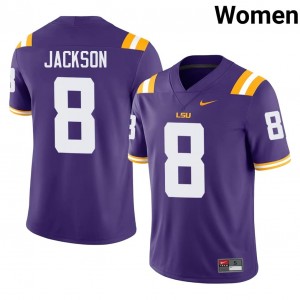 Purple Ja'Keem Jackson #8 Geaux Tigers Jersey | Women High School Football Limited Swen 50645294