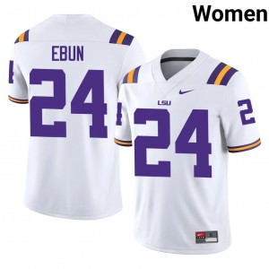 Fighting Tigers Joseph Ebun #24 White Jersey | Premium Stitched NCAA Football Women Apparel 35852025