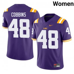 Kolaj Cobbins #48 Geaux Tigers Jersey | Pro-Grade Purple College Football Women Swen 85042397