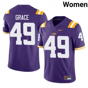 Elite Thread Theo Grace #49 Louisiana State Purple Jersey | Women University Football Stitch Fan Gear 25125861
