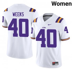 Whit Weeks #40 Louisiana State Jersey | Gameday White College Football Women Stitched 27547005