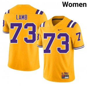 #73 Adrian Lamb LSU Gold Jersey | Authentic Embroidery Women Player Football Gear 50269197