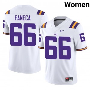 Alan Faneca #66 LSU Tigers Jersey | Exclusive White College Football Women Stitched 76612624