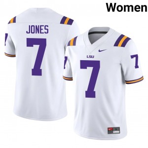 #7 Bert Jones LSU Tigers White Jersey | Alumni Stitched Women Player Football Gear 56879735