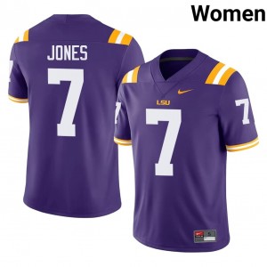 Purple Bert Jones #7 Fighting Tigers Jersey | Women High School Football Fresh Swen 70277419