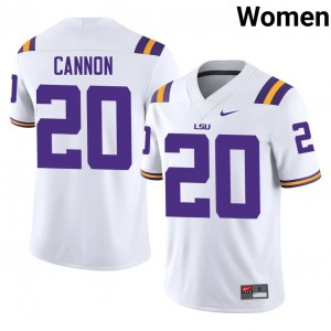 #20 Billy Cannon LSU White Jersey | Authentic Stitched Women Player Football Gear 20734662