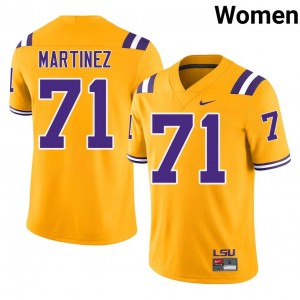 Gold Brysten Martinez #71 LSU Tigers Jersey | Women High School Football Fresh Embroidery 22459950