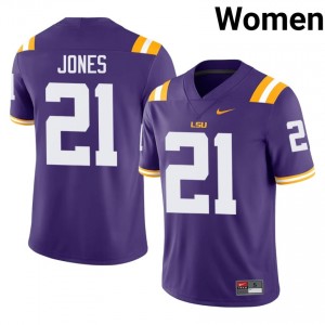Officially Licensed Cayden Jones #21 LSU Purple Jersey | Women University Football Stitch Fan Gear 96006354